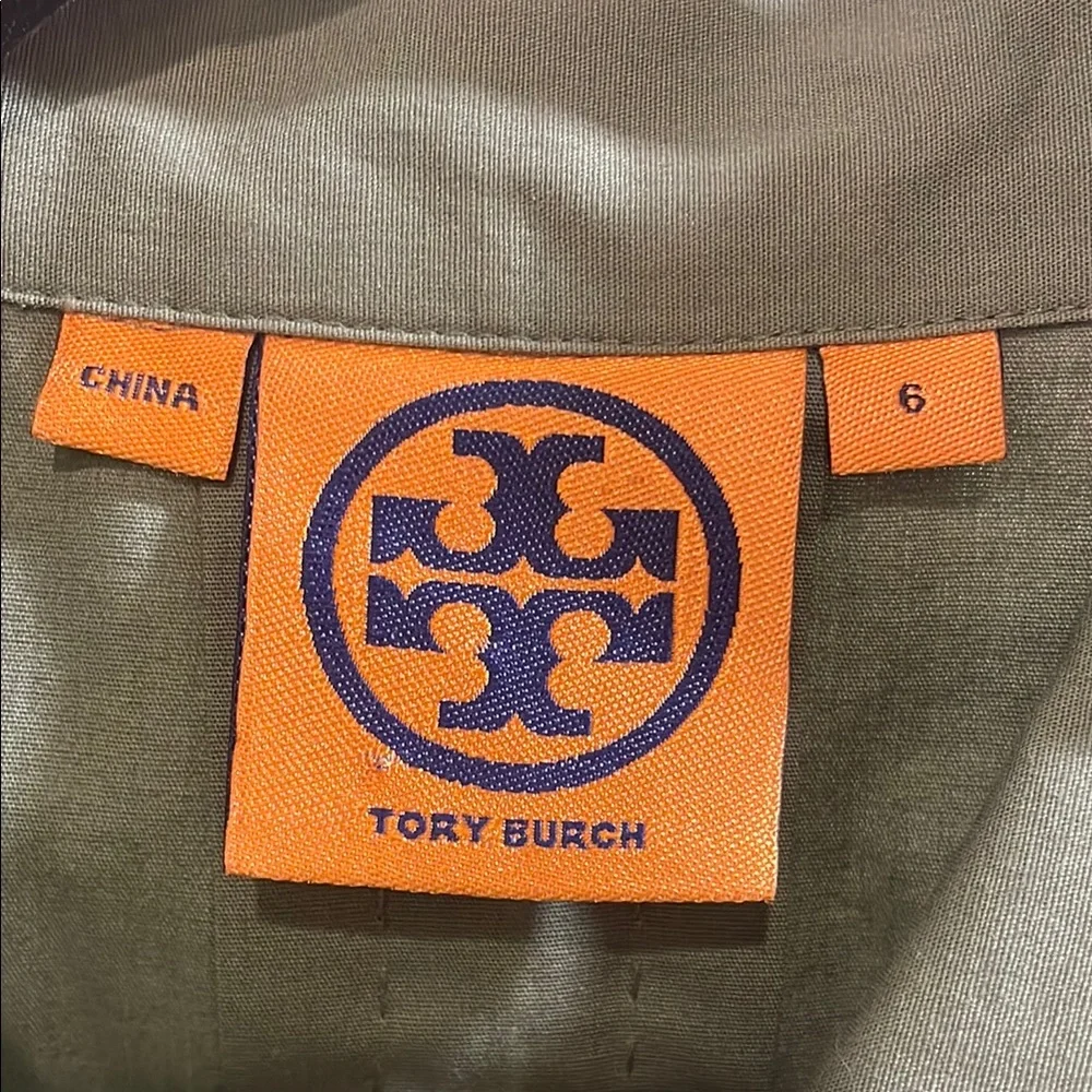 Tory Burch Olive Green Utility Shirt Dress - Picture 5 of 8